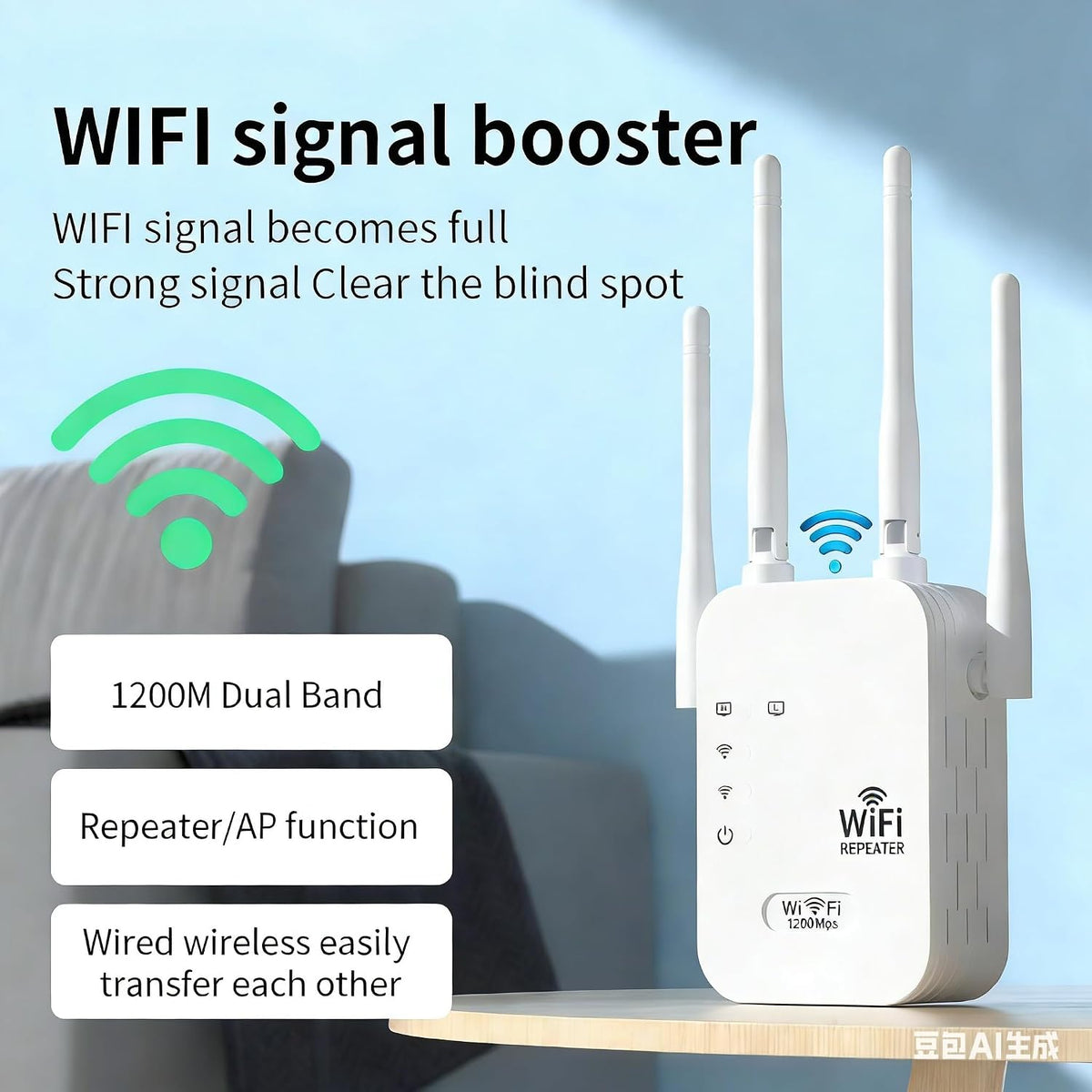 WiFi Signaalversterker voor Tuin & Terras met 1200 Mbps Dual-Band Bereik Weerbestendig Ontwerp Outdoor Netwerk | Sulvida