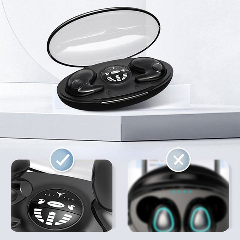 Draadloze Bluetooth Slaapkoptelefoon IPX5 Waterdicht Nachtrust Oordopjes met Oplaadcase Comfortabel In-Ear Ontwerp voor Slapen Sporten Reizen 24 Uur Speeltijd Compact Handsfree Bellen | Sulvida