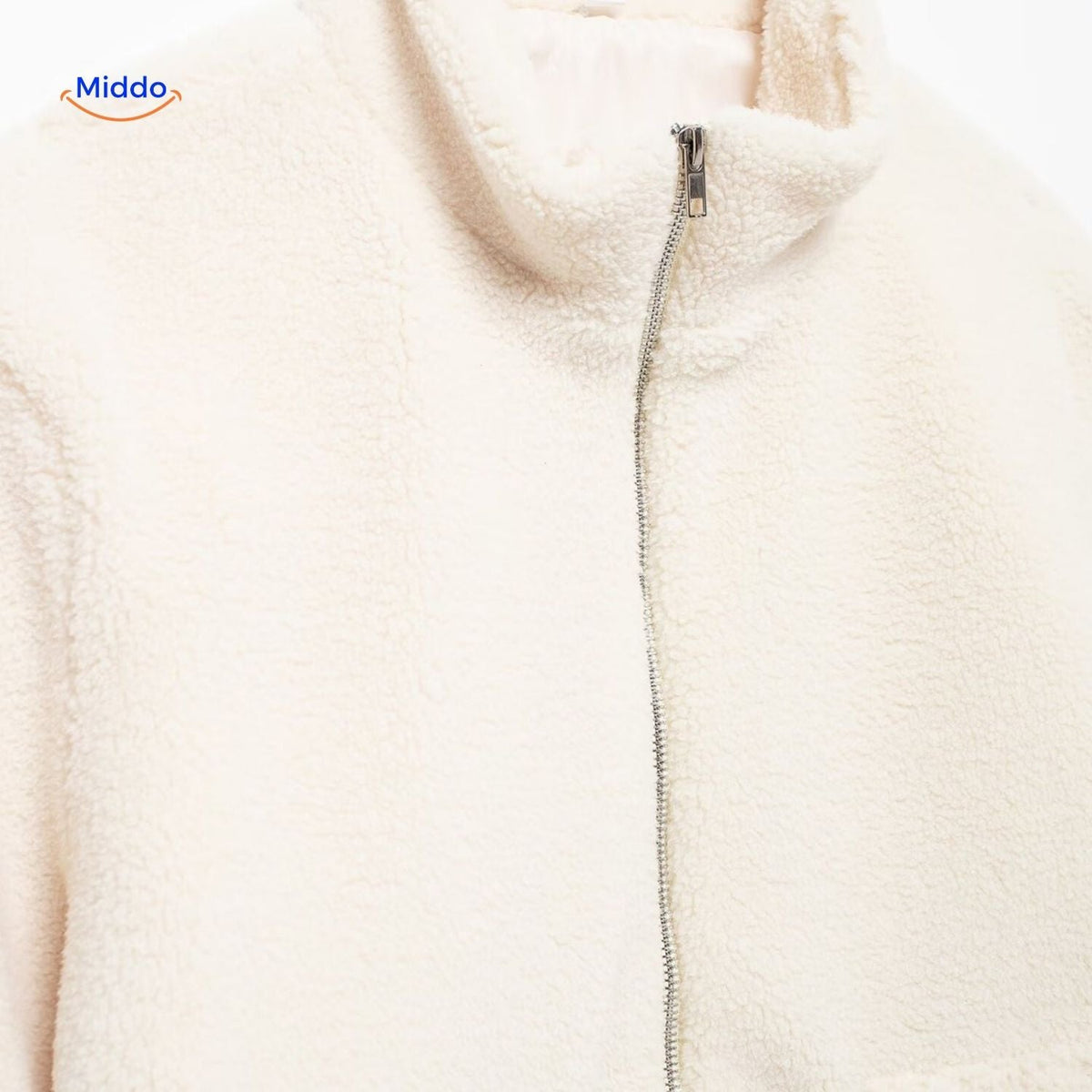 Teddy Fleece Jas Dames Hoogkraag Lamswol Winterjas Warm Oversized Soft Touch Comfortabel Pluche Teddy Coat | Sulvida