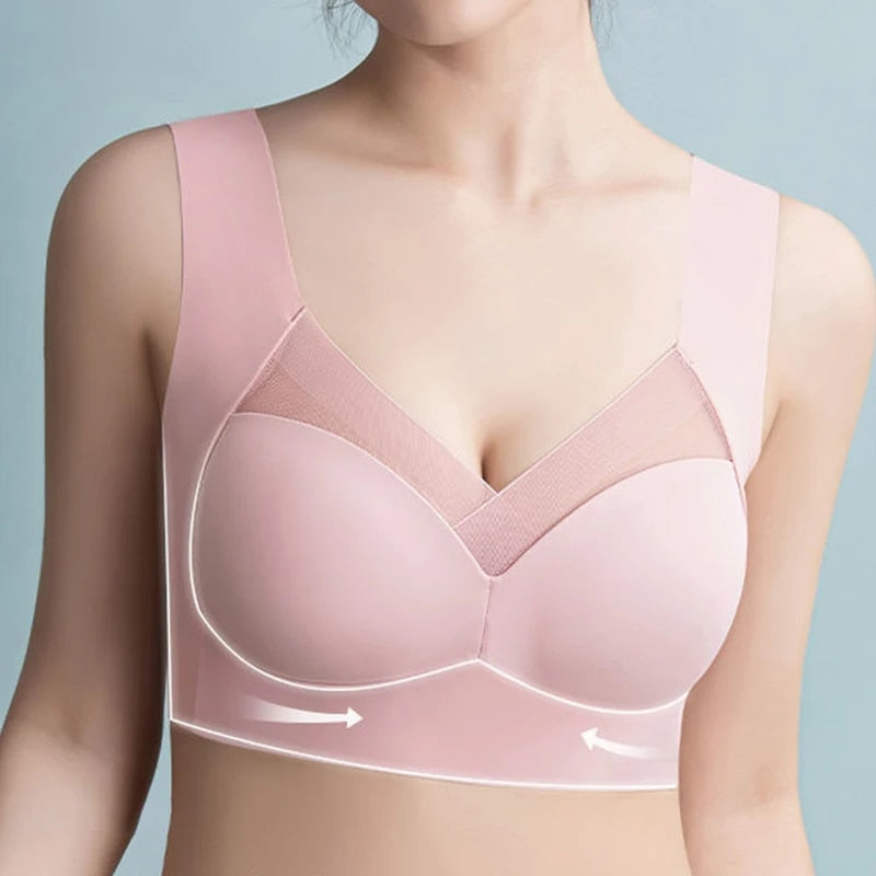 Comfortabele Dames BH Zonder Beugel Zacht Ondersteunend Draadloos Elastisch Stretch Cup Naadloos L-3XL | Sulvida