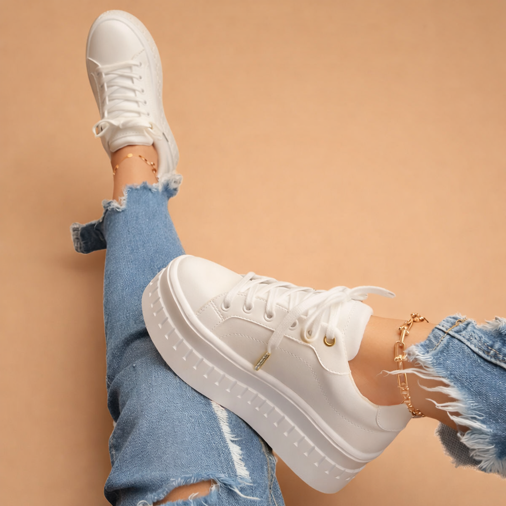 Dames platform sneakers voor verhoogde stijl en extra comfort – moderne stadsschoenen in 6 trendy kleuren | Sulvida