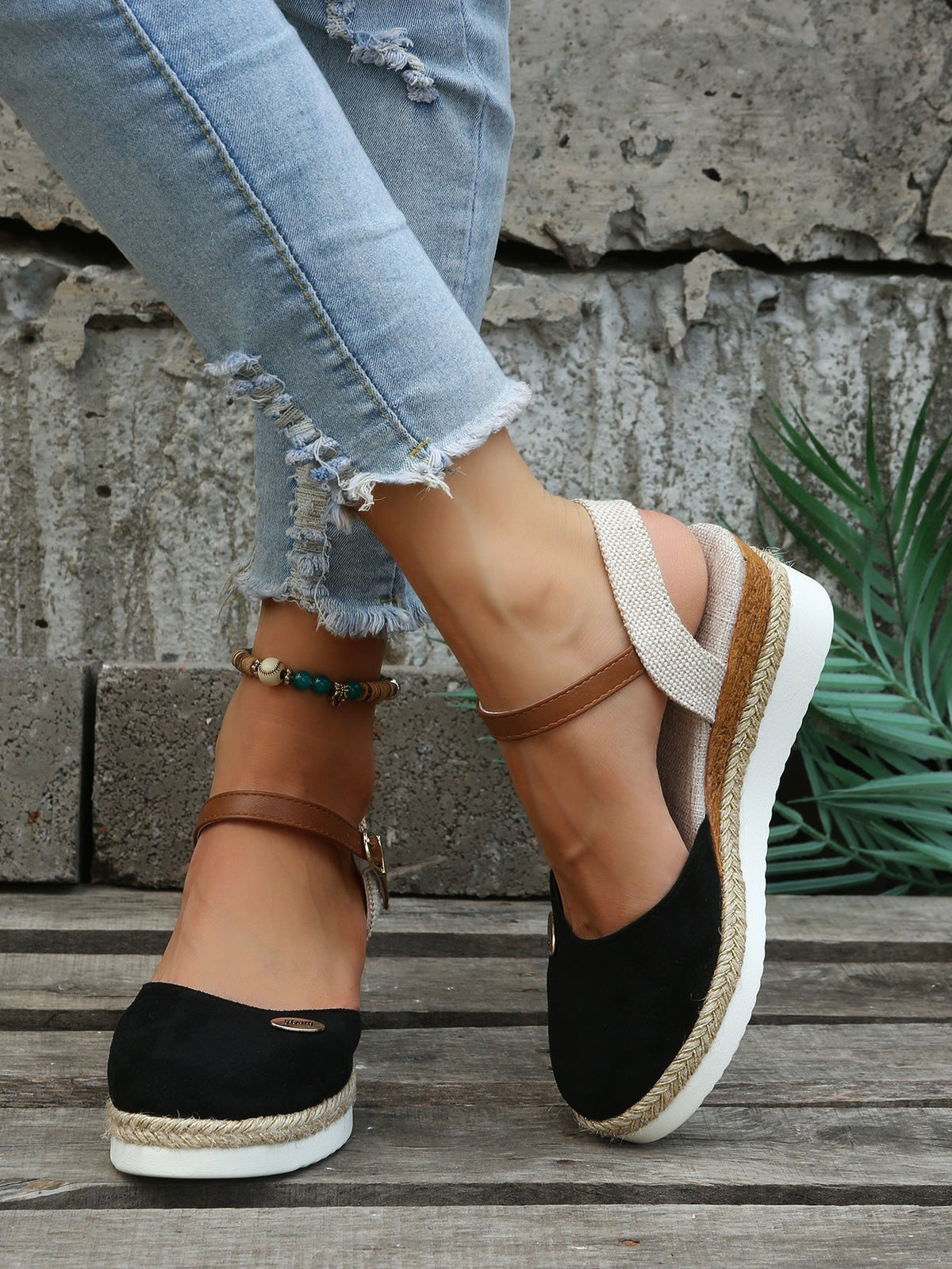 Orthopedische Dames Espadrilles met Gevlochten Zool Comfortschoenen Sleehak Sleehaksandalen Zomer Casual | Sulvida