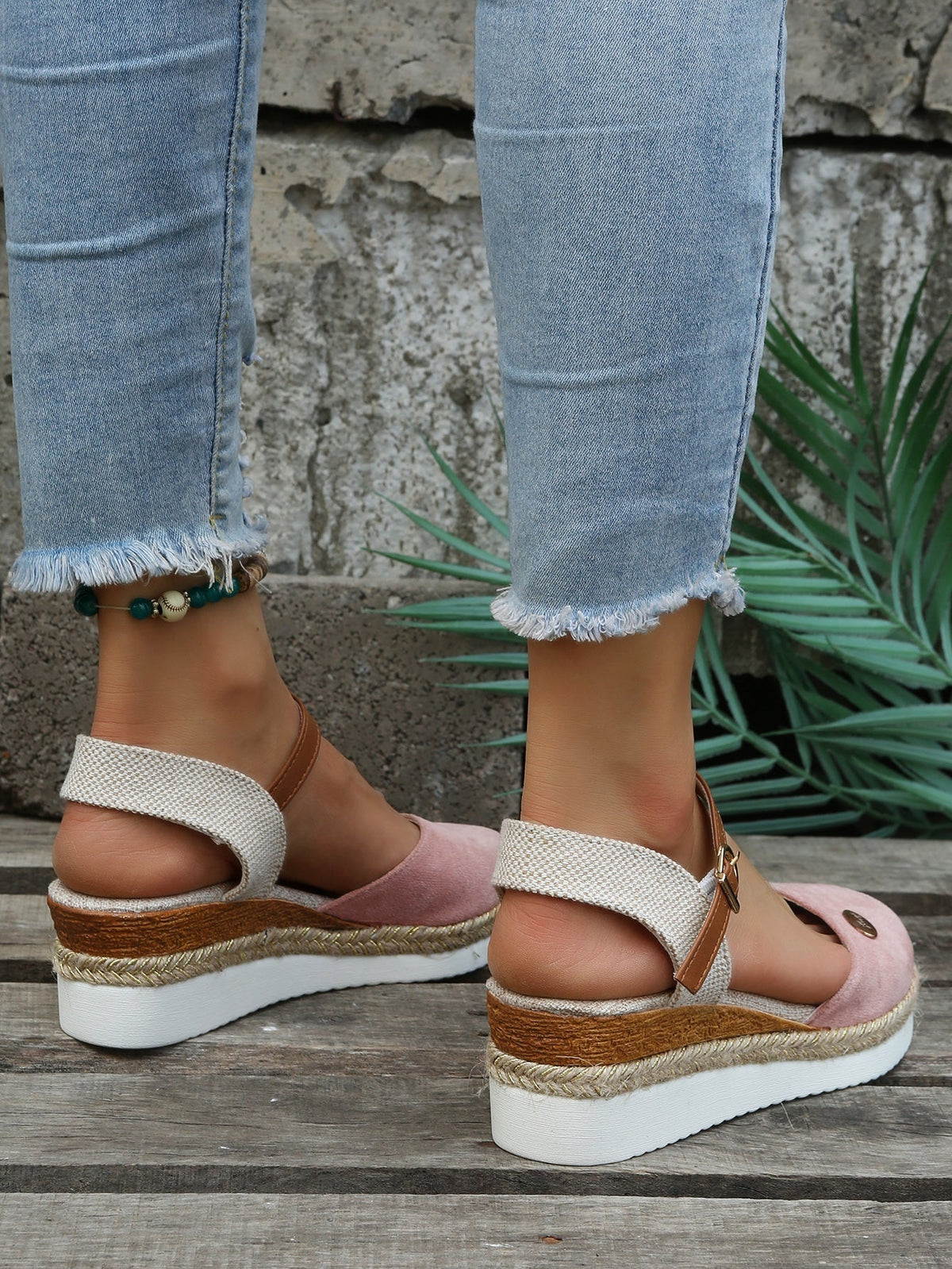 Orthopedische Dames Espadrilles met Gevlochten Zool Comfortschoenen Sleehak Sleehaksandalen Zomer Casual | Sulvida