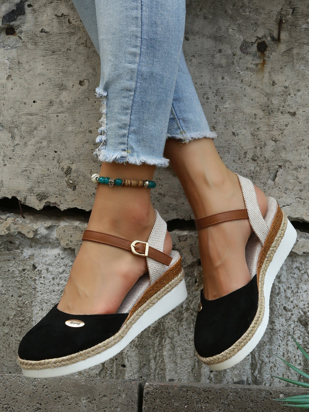 Orthopedische Dames Espadrilles met Gevlochten Zool Comfortschoenen Sleehak Sleehaksandalen Zomer Casual | Sulvida