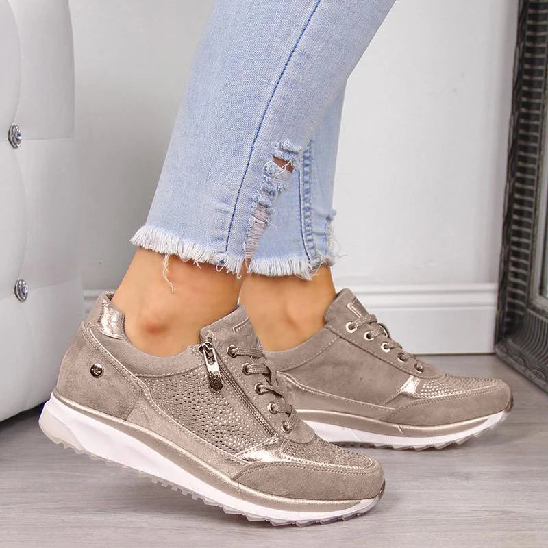 Dames Sneakers met Ritsluiting en Zacht Zitkussen voor Dagelijks Comfort Stijl en Gemakkelijk Aantrekken | Sulvida