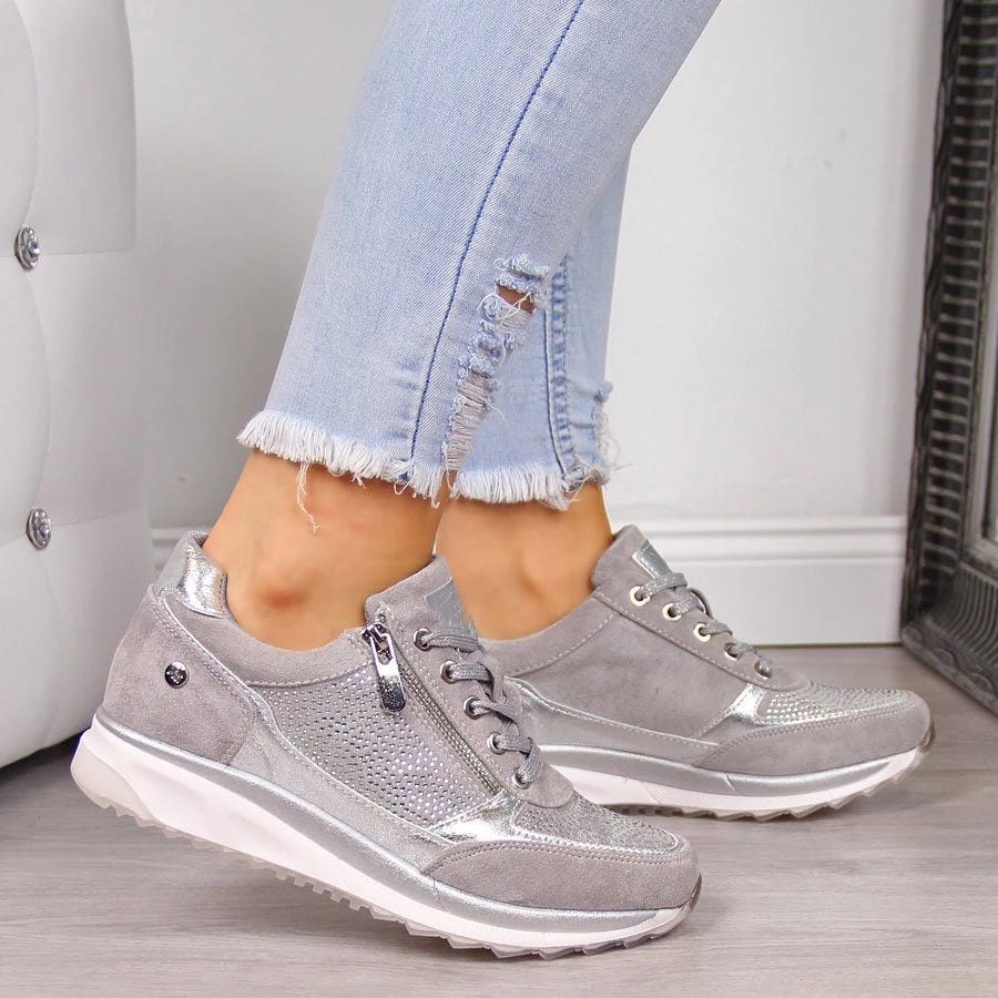 Dames Sneakers met Ritsluiting en Zacht Zitkussen voor Dagelijks Comfort Stijl en Gemakkelijk Aantrekken | Sulvida