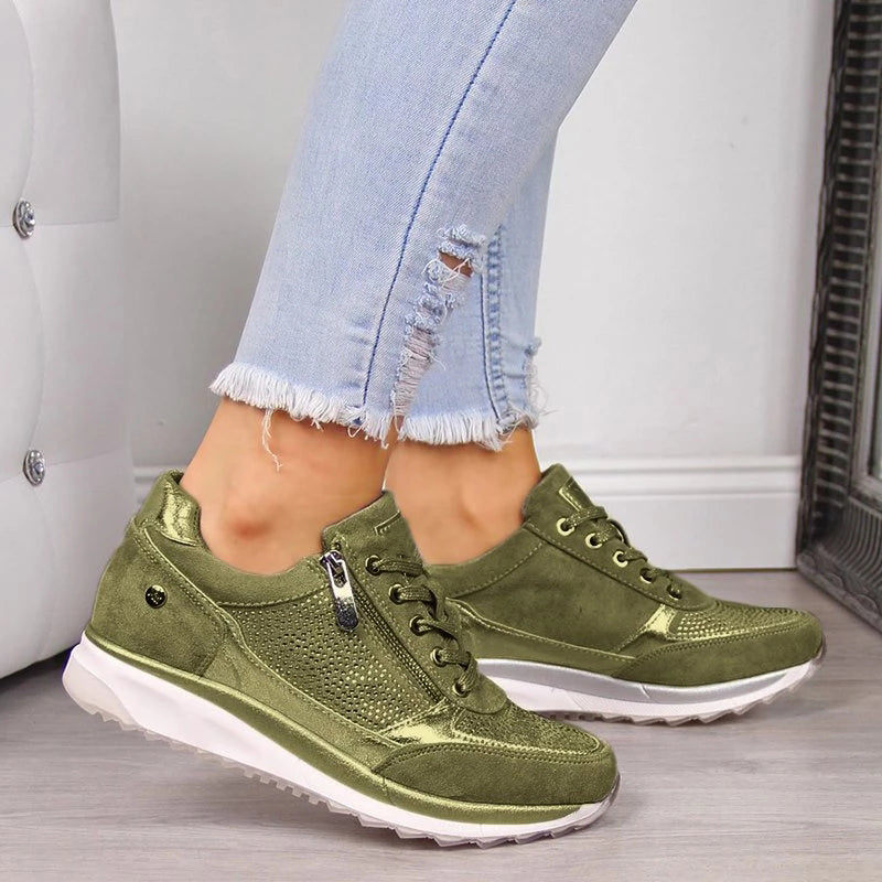 Dames Sneakers met Ritsluiting en Zacht Zitkussen voor Dagelijks Comfort Stijl en Gemakkelijk Aantrekken | Sulvida