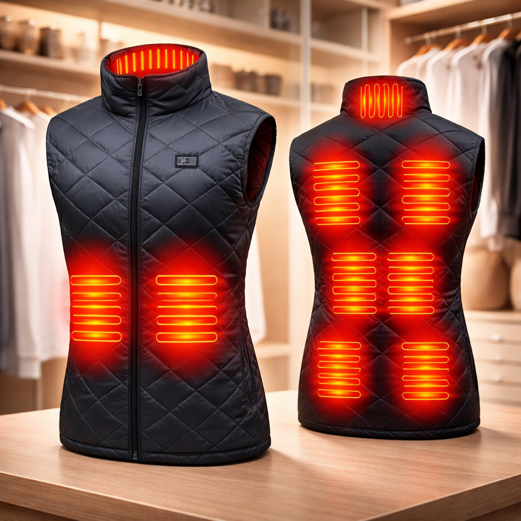 Gewatteerd elektrisch verwarmingsvest voor dames met opstaande kraag thermisch verwarmd lichtvest bodywarmer | Sulvida