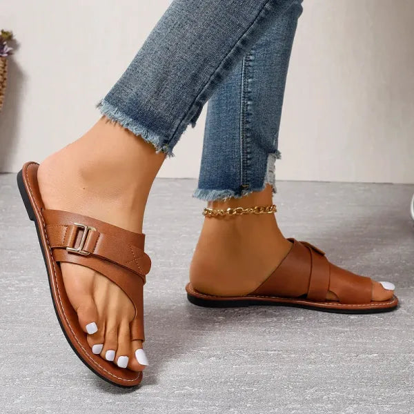 Orthopedische Sandalen Dames met Teenuitlijning Bruin Zwart Wit Correctie-Inlegzool Comfortabel Zomer | Sulvida