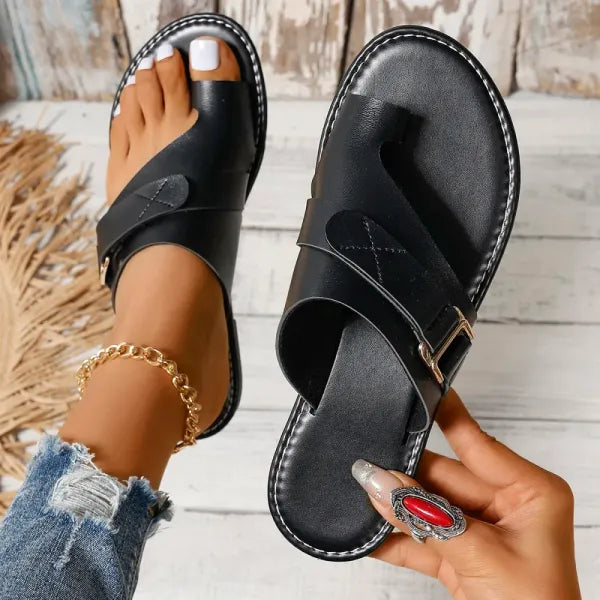 Orthopedische Sandalen Dames met Teenuitlijning Bruin Zwart Wit Correctie-Inlegzool Comfortabel Zomer | Sulvida
