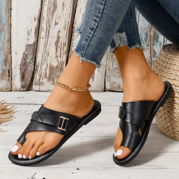 Orthopedische Sandalen Dames met Teenuitlijning Bruin Zwart Wit Correctie-Inlegzool Comfortabel Zomer | Sulvida