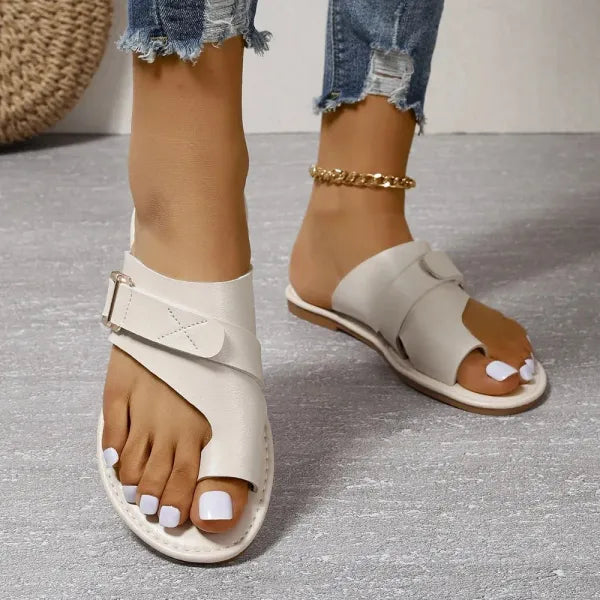 Orthopedische Sandalen Dames met Teenuitlijning Bruin Zwart Wit Correctie-Inlegzool Comfortabel Zomer | Sulvida