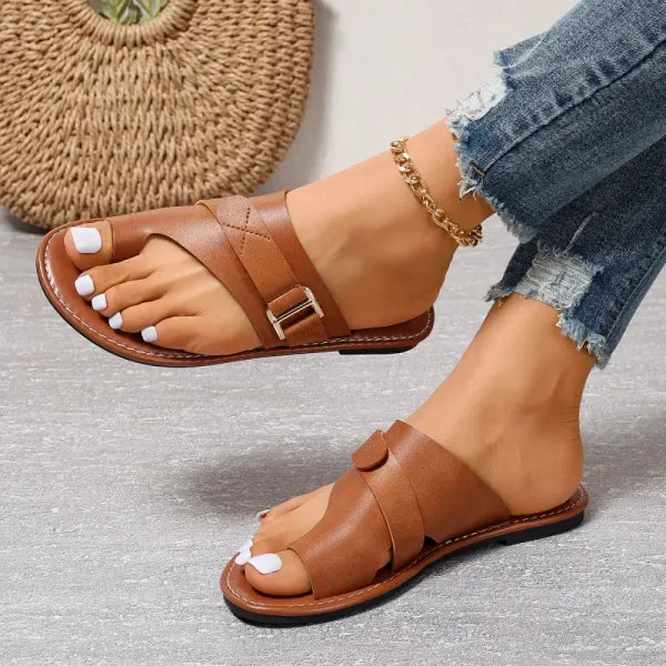 Orthopedische Sandalen Dames met Teenuitlijning Bruin Zwart Wit Correctie-Inlegzool Comfortabel Zomer | Sulvida
