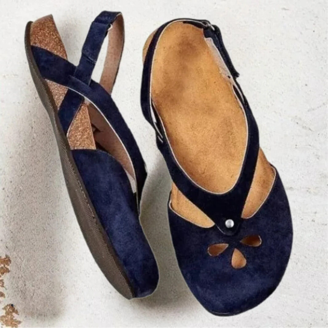 Orthopedische Dames Sandalen met Kruisbandjes Gesloten Tenen Zomer Wandelschoenen Beige Groen Oranje | Sulvida