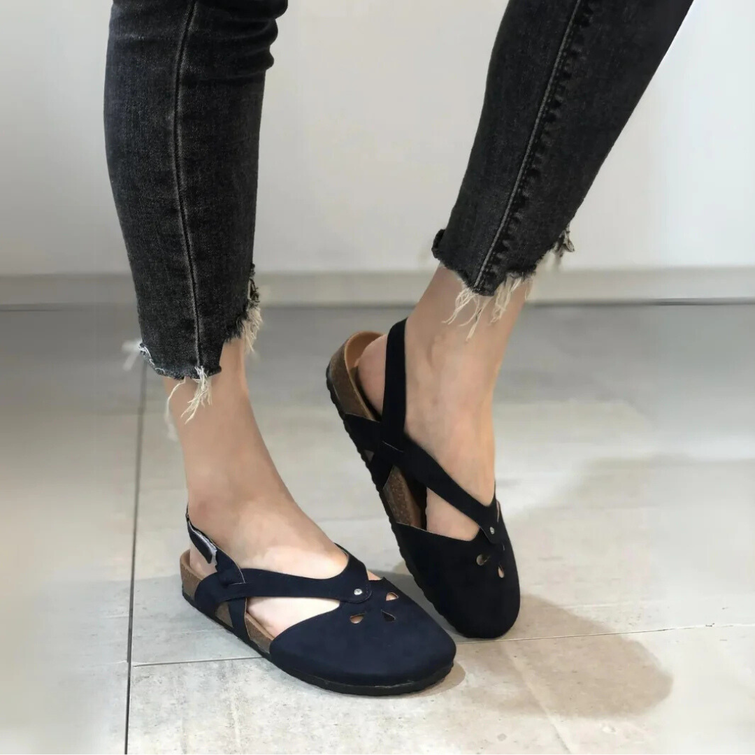 Orthopedische Dames Sandalen met Kruisbandjes Gesloten Tenen Zomer Wandelschoenen Beige Groen Oranje | Sulvida
