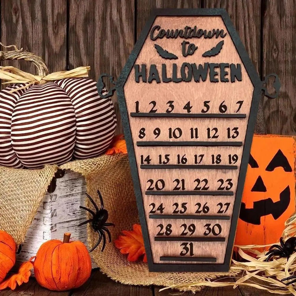 Houten Halloween Aftelmagneetbord Decoratie Tafelornament Spooky Griezelig Sfeer Thuis Seizoensfeest | Sulvida