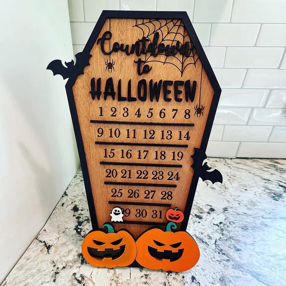 Houten Halloween Aftelmagneetbord Decoratie Tafelornament Spooky Griezelig Sfeer Thuis Seizoensfeest | Sulvida