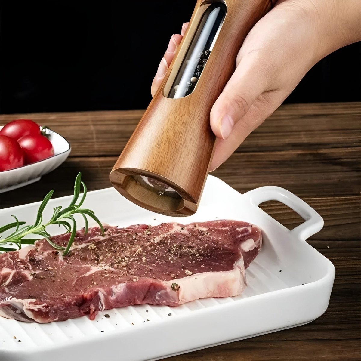 Houten Kruidenmolen Set met Verstelbare Maalgraad voor Peper en Zout – Keramisch Maalsysteem voor de Keuken | Sulvida