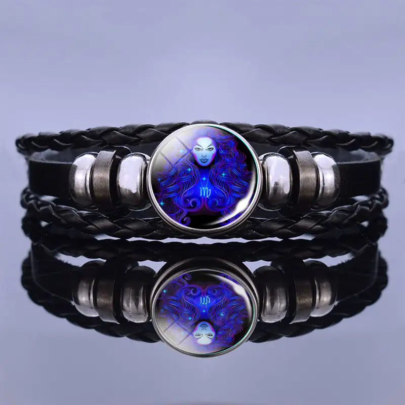 Sterrenbeelarband Lapis Lazuli & Sodaliet Leren Armband met Staal Beschermend Geluksaccessoire Spiritueel | Sulvida