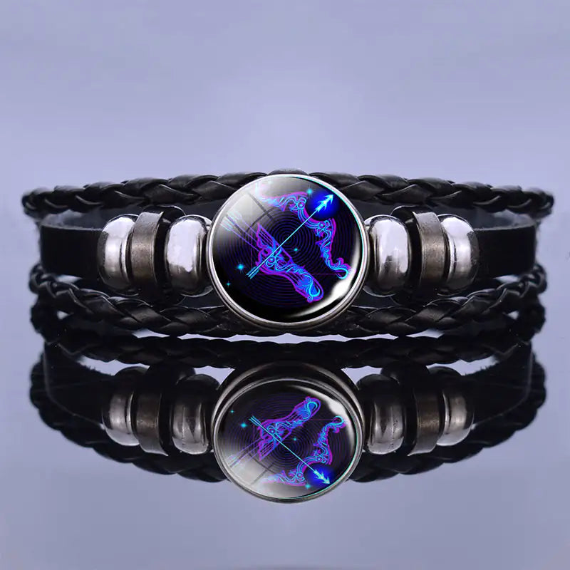Sterrenbeelarband Lapis Lazuli & Sodaliet Leren Armband met Staal Beschermend Geluksaccessoire Spiritueel | Sulvida