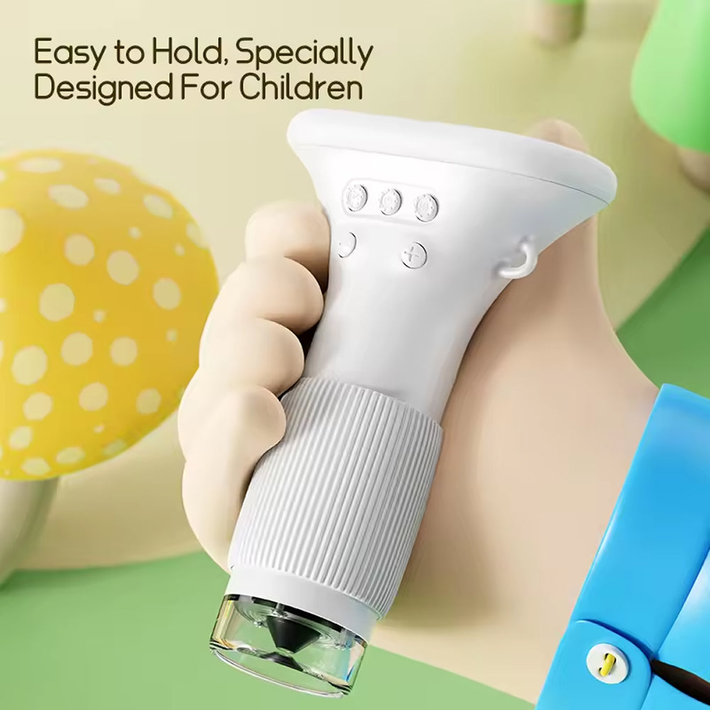 Microscope pour enfants avec grossissement 1000x, USB, numérique, caméra HD 2MP, pour découvrir les sciences de manière éducative | Sulvida